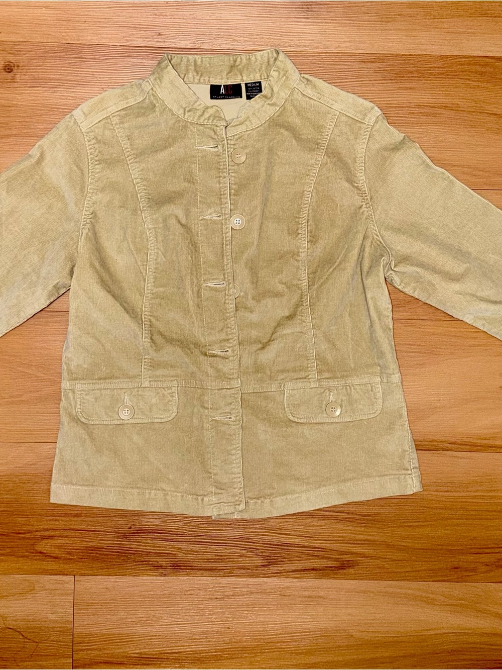 A.L.C. Light Cream Corduroy Mandarin Jacket